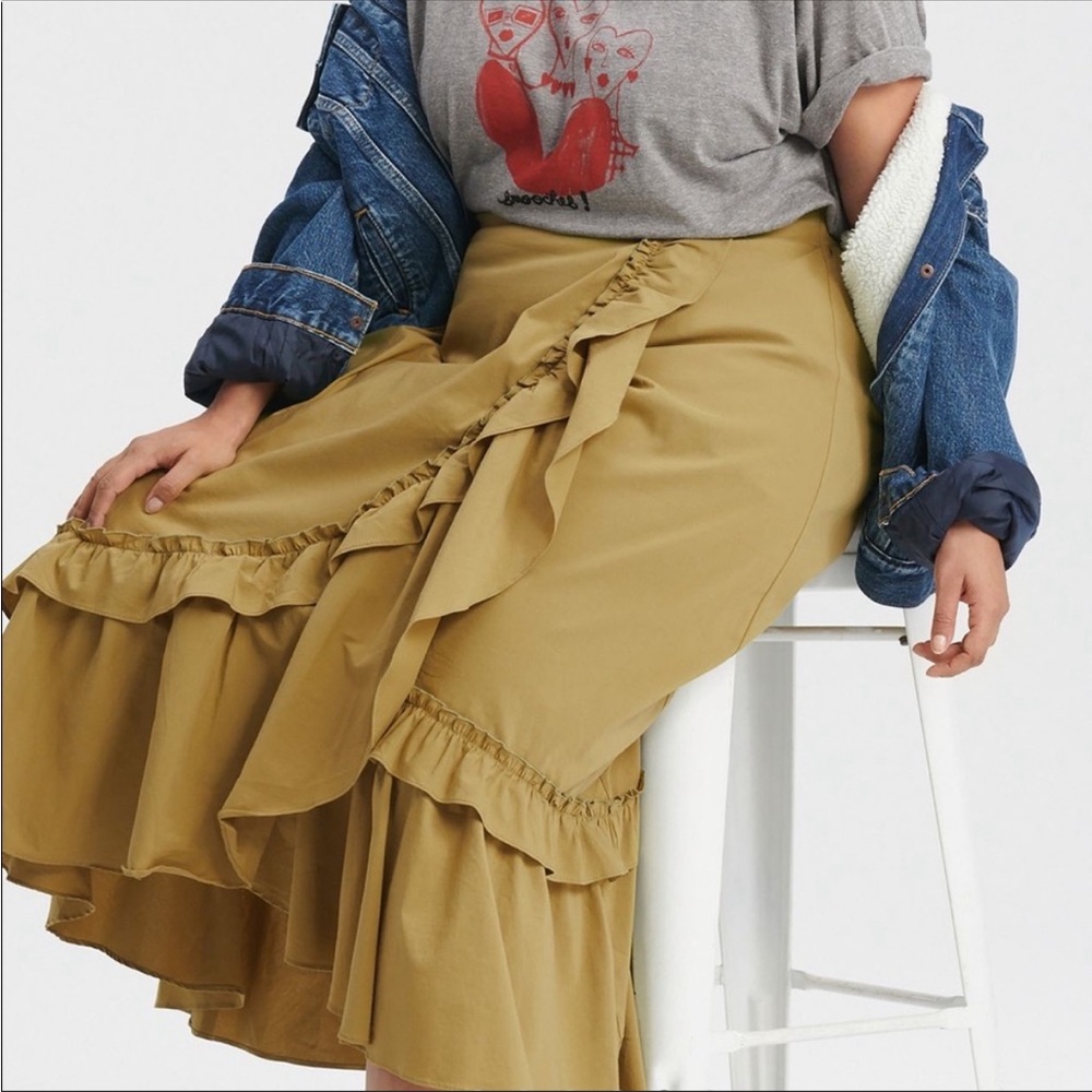 COPY - Anthropologie Maeve Constance Ruffled Maxi Skirt size XL